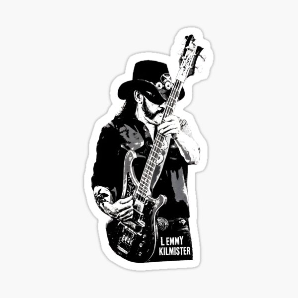 Aperçu de l'œuvre Lemmy Kilmister, légende de la basse rock créée et vendue par PickleballWeart.
