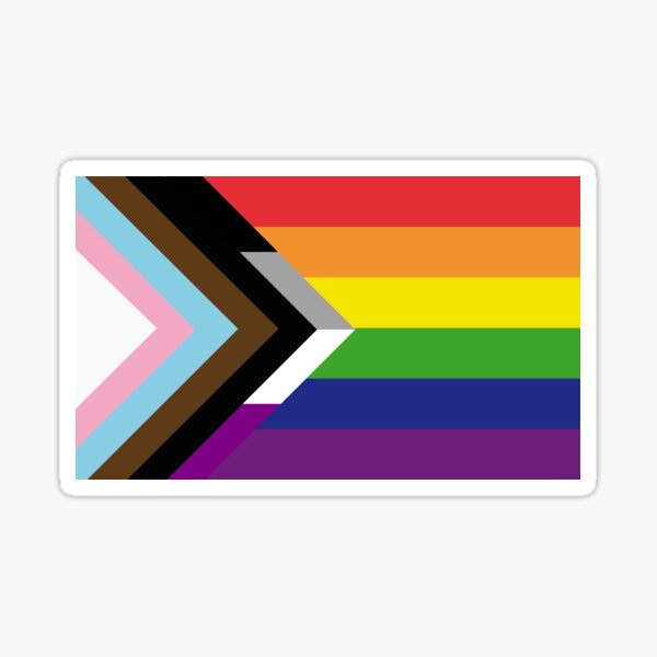 Aperçu de l'œuvre Drapeau de la fierté progressiste avec chevron asexuel créée et vendue par BeccaPaintmore.