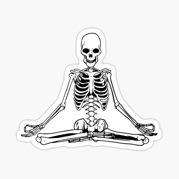 Aperçu de l'œuvre squelette pratiquant le yoga et la méditation créée et vendue par SebastianKraine.