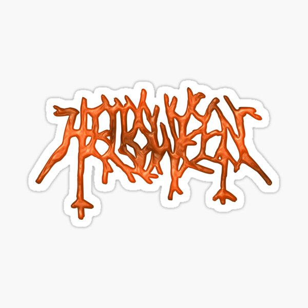 Item preview, Logotipo metálico 3D de Halloween de los 90 – Naranja gelatinoso designed and sold by Tonband.