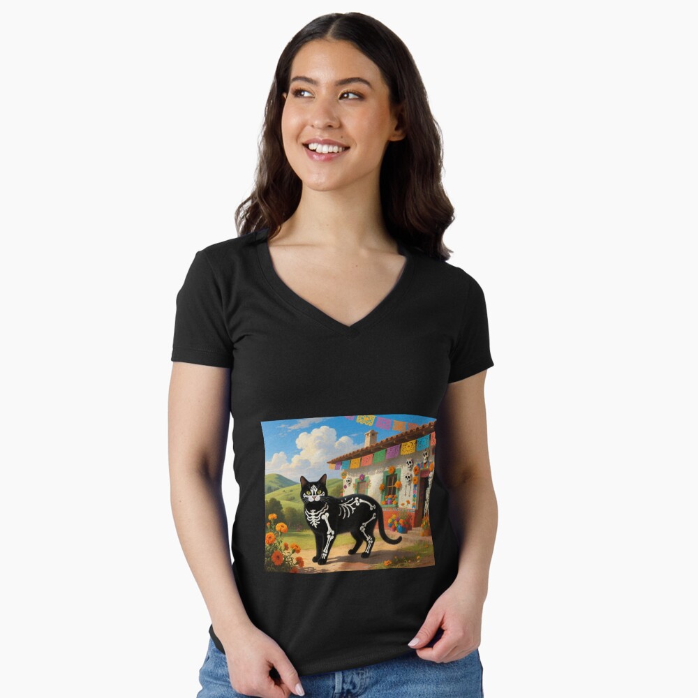 Aperçu de l'œuvre T-shirt moulant col V créée et vendue par Talpha.