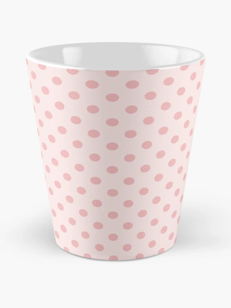 Thumbnail 2 von 4, Kaffeebecher, Hellrosa Punkte auf hellrosa designt und verkauft von Pinkdeer Designs.