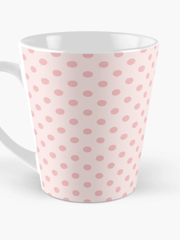 Thumbnail 3 von 4, Kaffeebecher, Hellrosa Punkte auf hellrosa designt und verkauft von Pinkdeer Designs.