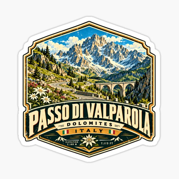Aperçu de l'œuvre Passo di Valparola, Dolomites, Italie, souvenir de voyage en montagne créée et vendue par NightGlyph.