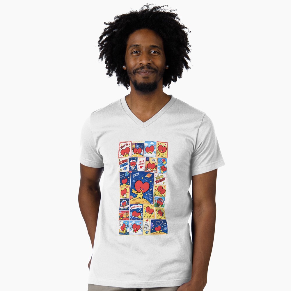 Vista previa del artículo con la obra «Camiseta de cuello en V», diseñado y vendido por Crazy-universe.