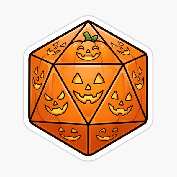 Aperçu de l'œuvre Le D20 Citrouille créée et vendue par GROOVEGORB Design Shop.