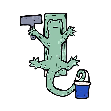 Artwork thumbnail, Window Cleaner Gecko with a Squeegee by BysonDesigns