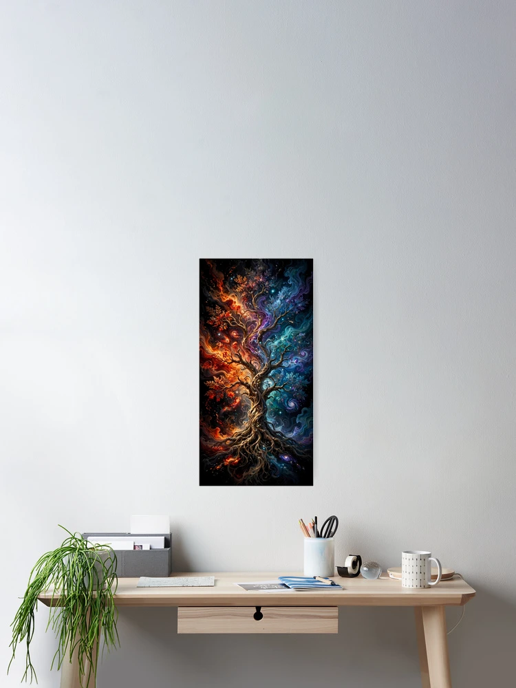 Thumbnail 2 of 3, Poster, Cosmic Tree of Life Nebula designed and sold by jo-e-basta.