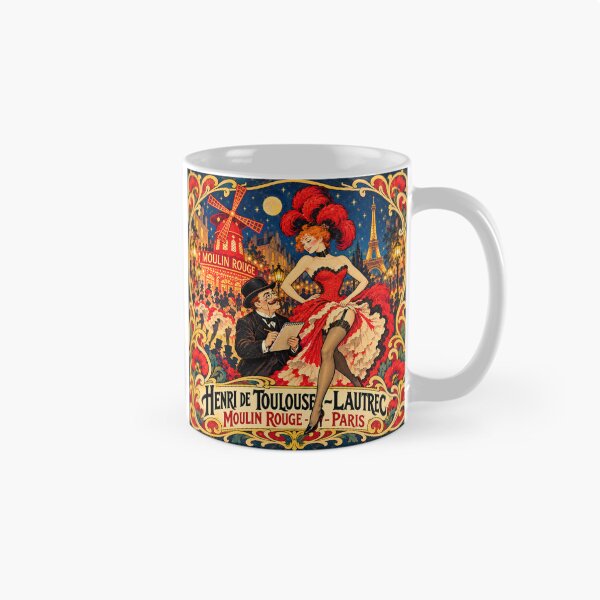 Aperçu de l'œuvre Minuit au Moulin Rouge – Cabaret parisien vintage créée et vendue par OzyWear.