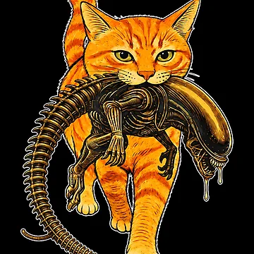 Artwork thumbnail, Cat Carrying Alien Halloween by studiopekepeke