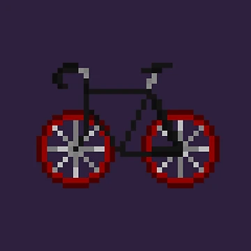 Artwork thumbnail, pixelart - gray road bicycle by yorchnet