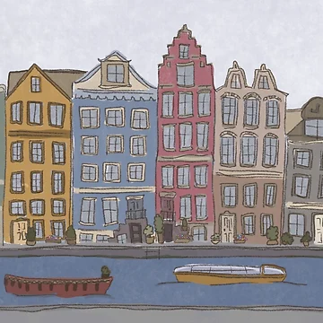 Artwork thumbnail, Amsterdam Illustration by artyfartyel