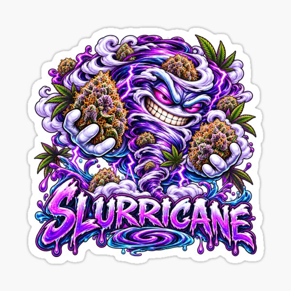 Aperçu de l'œuvre Illustration du monstre de cannabis violet Slurricane créée et vendue par 91bravo1029.