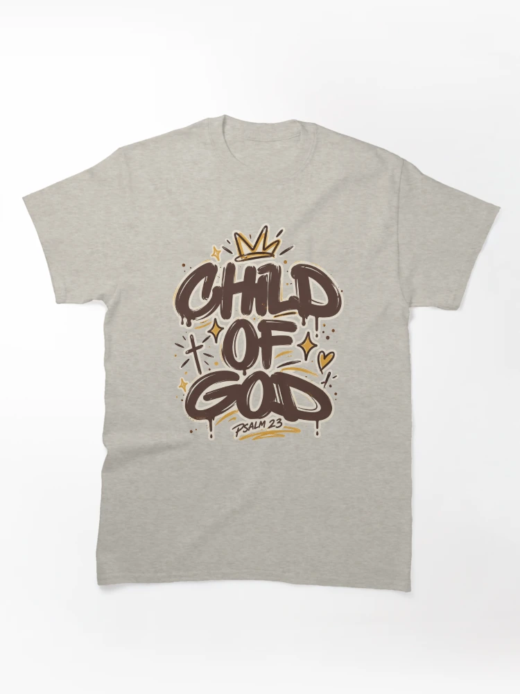 Thumbnail 1 von 7, Classic T-Shirt, Kind Gottes, Inspirierender christlicher Glaube, Von Jesus inspirierte religiöse Kunst, Spirituelle Ermutigung, Christliches Geschenk designt und verkauft von Quiajia.
