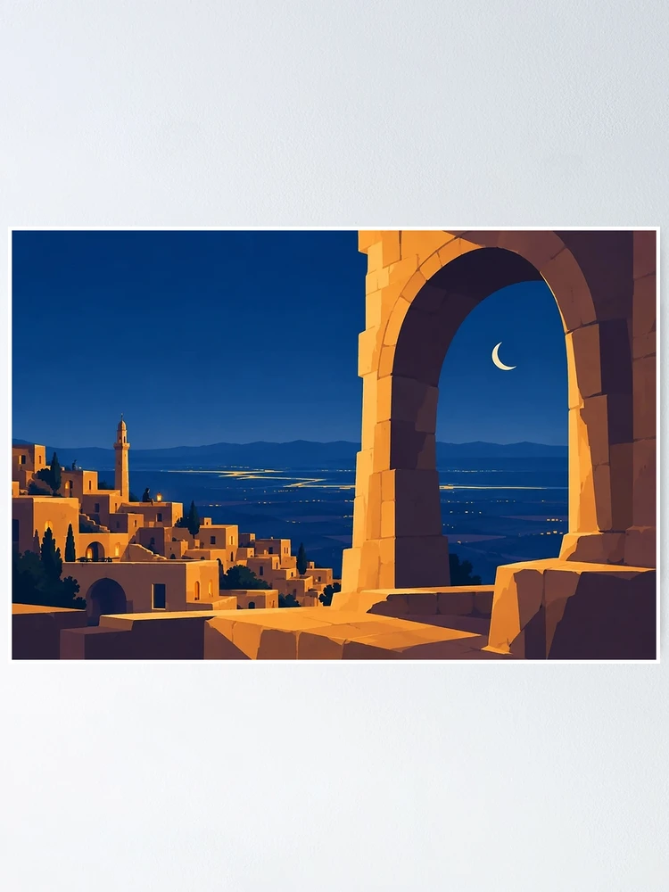 Thumbnail 1 of 3, Poster, Archway at Night Crescent designed and sold by WickPoncio.