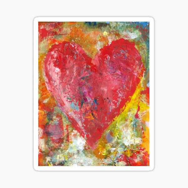 Artikelvorschau, Großes rotes Herz Acrylgemälde entworfen und verkauft von KarenKaspar.