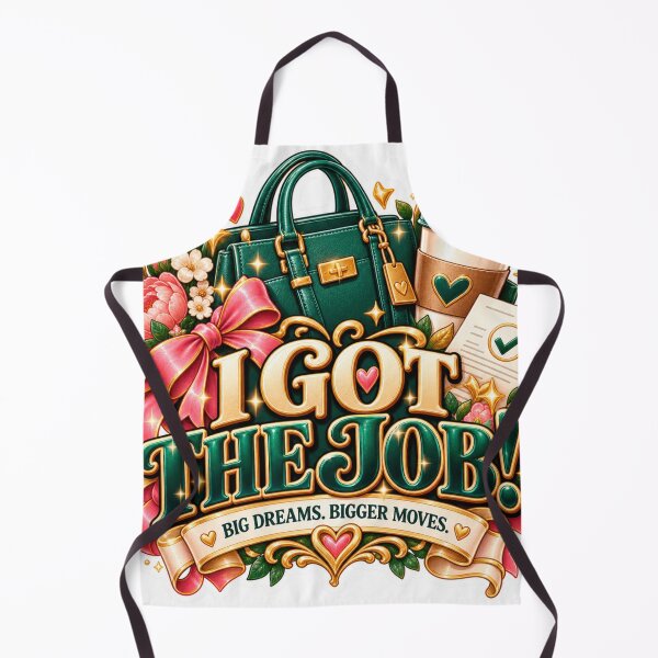 Item preview, I Got the Job Sticker – New Job Celebration, Career Success & Emerald Green Gold Aesthetic designed and sold by CoquetteLunaCo.