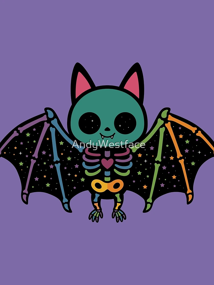 Thumbnail 3 of 3, Scarf, Rainbow Glow Bat designed and sold by AndyWestface.