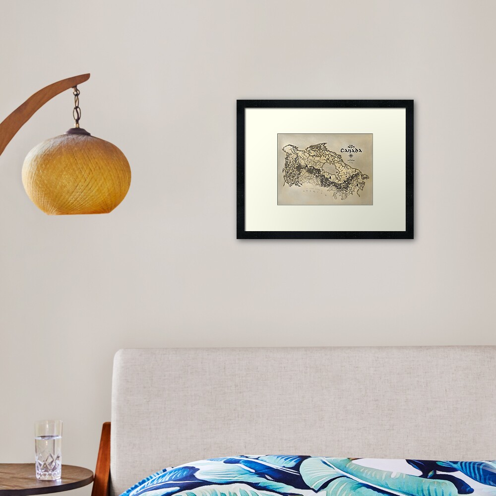 Item preview, Framed Art Print designed and sold by Realm of Maps.