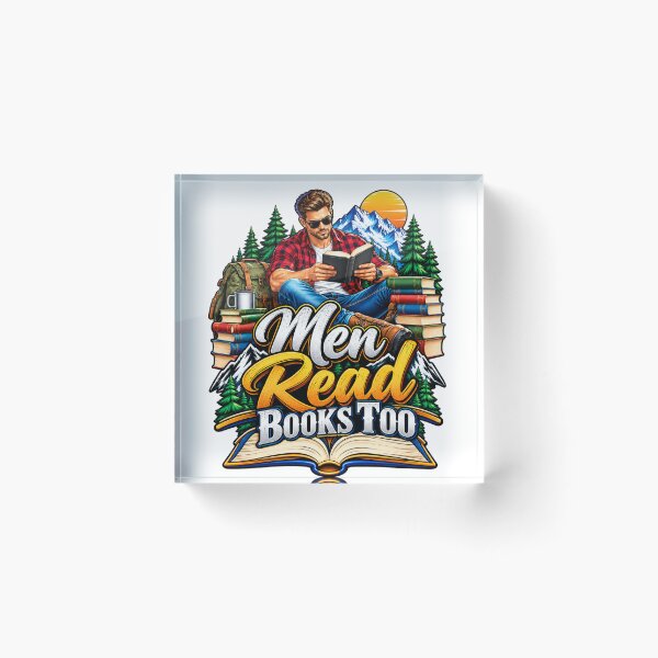 Aperçu de l'œuvre Les hommes aussi lisent des livres ! T-shirts, pantalons, tasses et autres produits pour les amoureux des livres créée et vendue par GoodPlaceToShop.