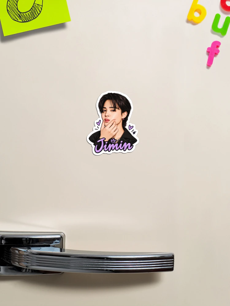 Aperçu 1 sur 3. Magnet avec l'œuvre Impression BTS Jimin créée et vendue par btluvs.