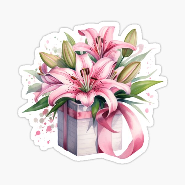 Item preview, Pink Lily Gift | Elegant Floral Aesthetic Art designed and sold by Mandayartstudio.