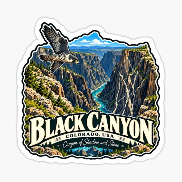 Aperçu de l'œuvre Black Canyon, Colorado, États-Unis, Parc national du Canyon de l'Ombre et de la Pierre, Randonneur, Voyageur, Plein air créée et vendue par NightGlyph.