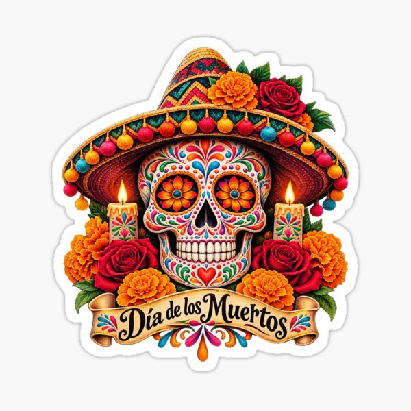 Item preview, Calavera colorida mexicana del Día de Muertos designed and sold by Trend_Nest.
