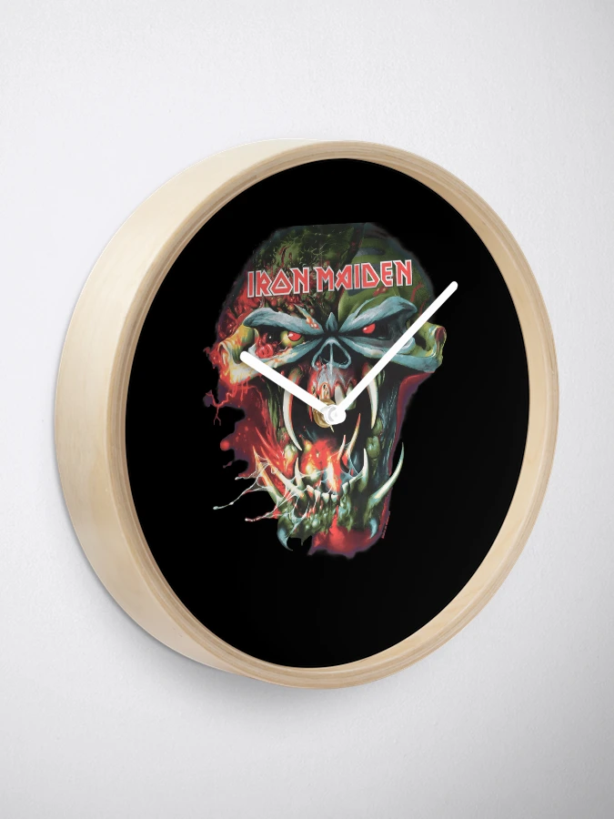 Thumbnail 1 of 4, Clock, Maiden Skull designed and sold by RotwisArt.