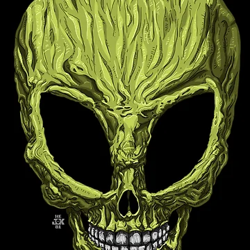 Artwork thumbnail, Alien skull, Green by 4gottenlore