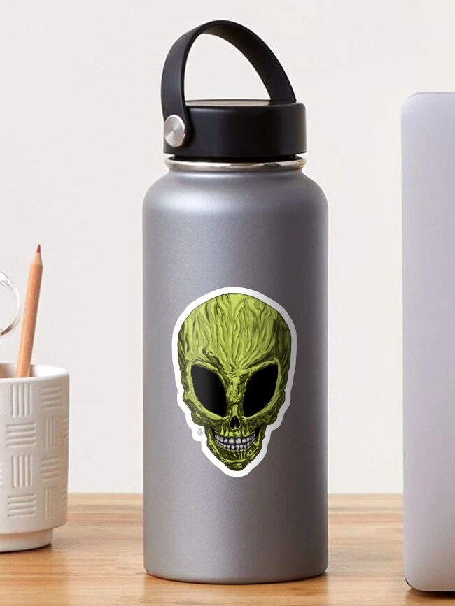 Thumbnail 1 of 3, Sticker, Alien skull, Green designed and sold by 4gottenlore.