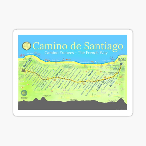 Item preview, Camino de Santiago - Camino Francés - El Camino Francés designed and sold by Inspiring Maps.