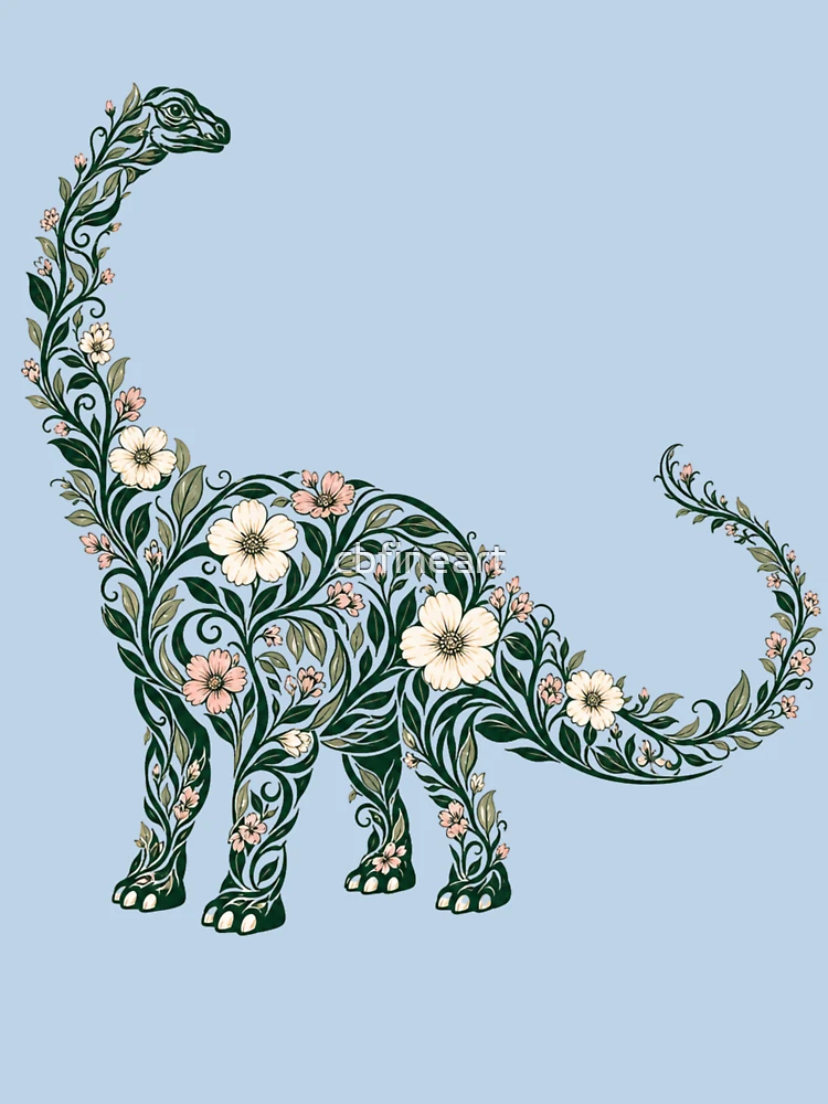 Thumbnail 7 of 7, Classic T-Shirt, Floral Brontosaurus designed and sold by cbfineart.