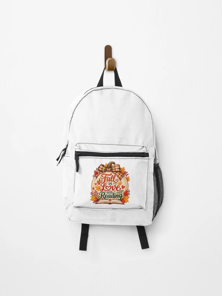 Thumbnail 1 of 3, Backpack, Fall In Love With Reading Cozy Pumpkin Book Lover Autumn designed and sold by ArtDesignTp.