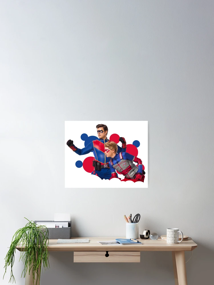 Thumbnail 2 of 3, Poster, Bubbles Captain Man and Kid Danger designed and sold by Linneke.