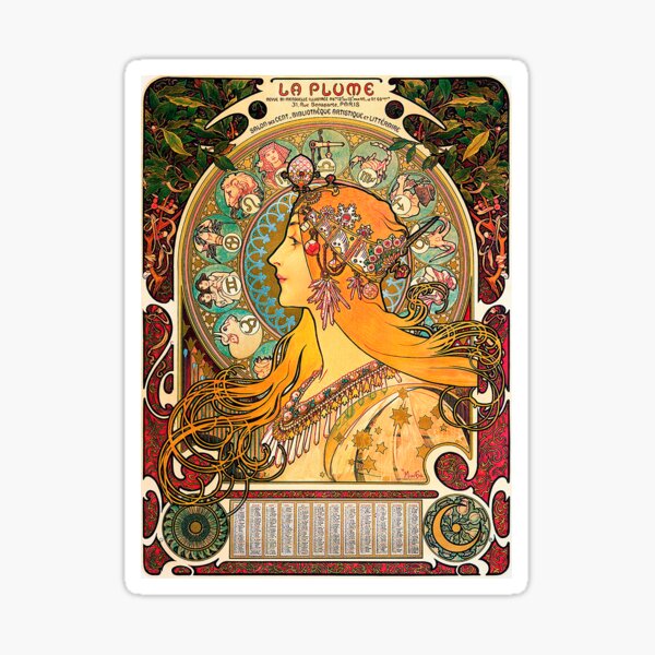 Item preview, HD. Zodiac (Versión original), de Alphonse Mucha (1896) COLORES ORIGINALES designed and sold by MINDTHECHERRY.