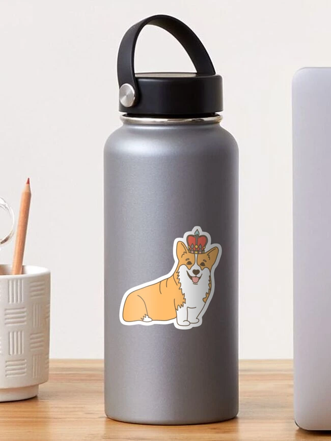 Thumbnail 1 of 3, Sticker, Cute Cartoon Corgi Queen with Crown designed and sold by CarlosAlberto.