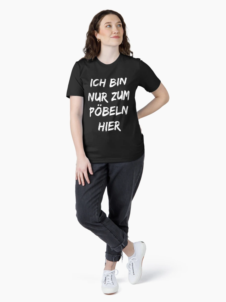 Thumbnail 4 von 7, Essential T-Shirt, Ich bin nur zum Pöbeln hier designt und verkauft von House Sparrow.