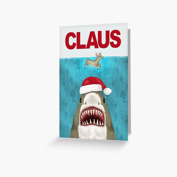 Item preview, Funny Christmas Santa Claus Shark Reindeer Humor designed and sold by emkayhess.