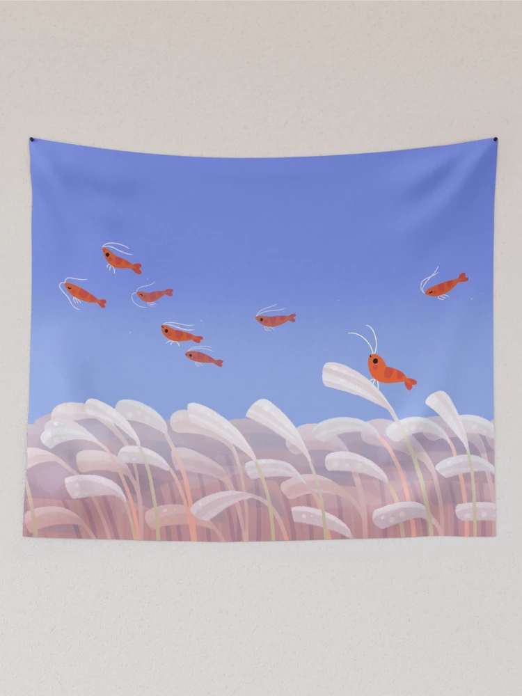 Thumbnail 2 of 3, Tapestry, Flying cherry shrimp designed and sold by pikaole.