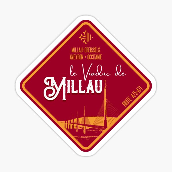 Aperçu de l'œuvre Viaduc de Millau France - T-Shirt + Sticker créée et vendue par ROADTROOPER.