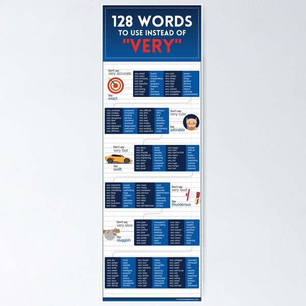 Item preview, 128 palabras para usar en lugar de "muy" (sin marca) designed and sold by proofreading.
