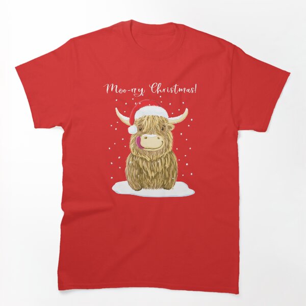 Artikelvorschau, Schottisches Hochlandrind, Moo-rry Christmas Wee Hamish entworfen und verkauft von brodyquixote.