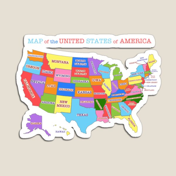 Aperçu de l'œuvre Carte multicolore des États-Unis créée et vendue par judgeart.