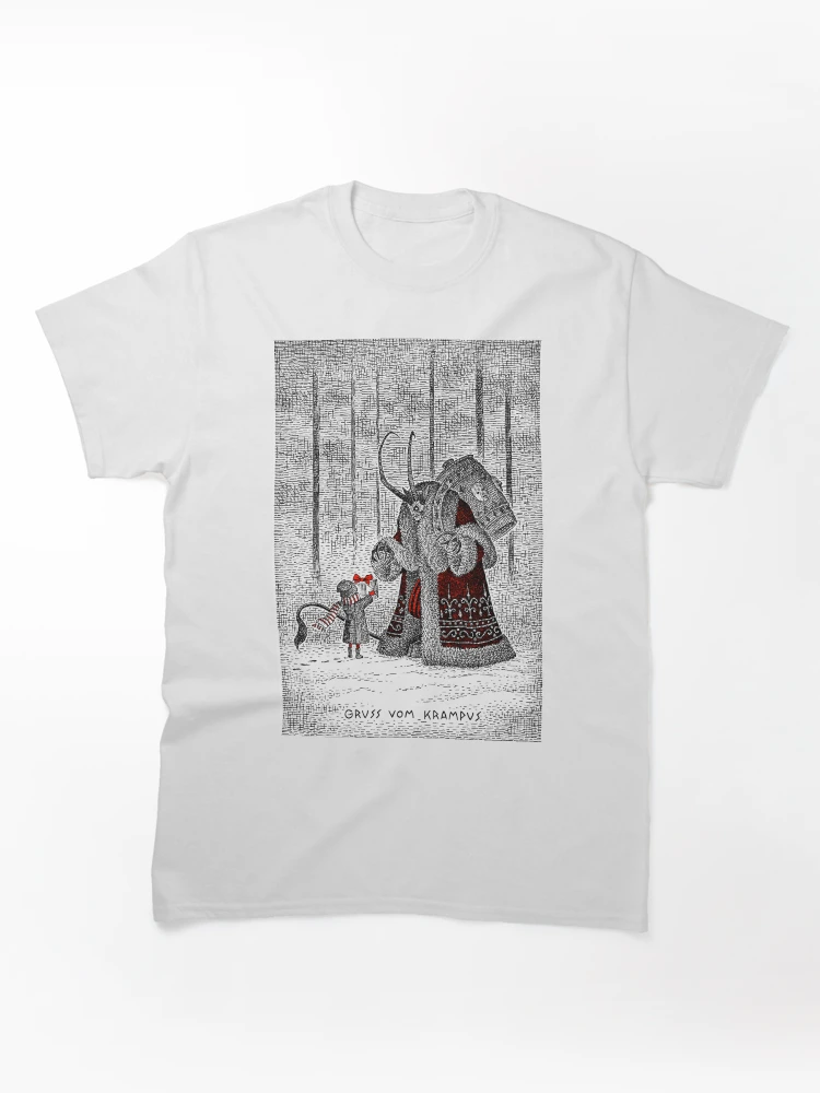 Imagen 1 de 7, Camiseta clásica con la obra Un regalo para Krampus, diseñada y vendida por JELarson.