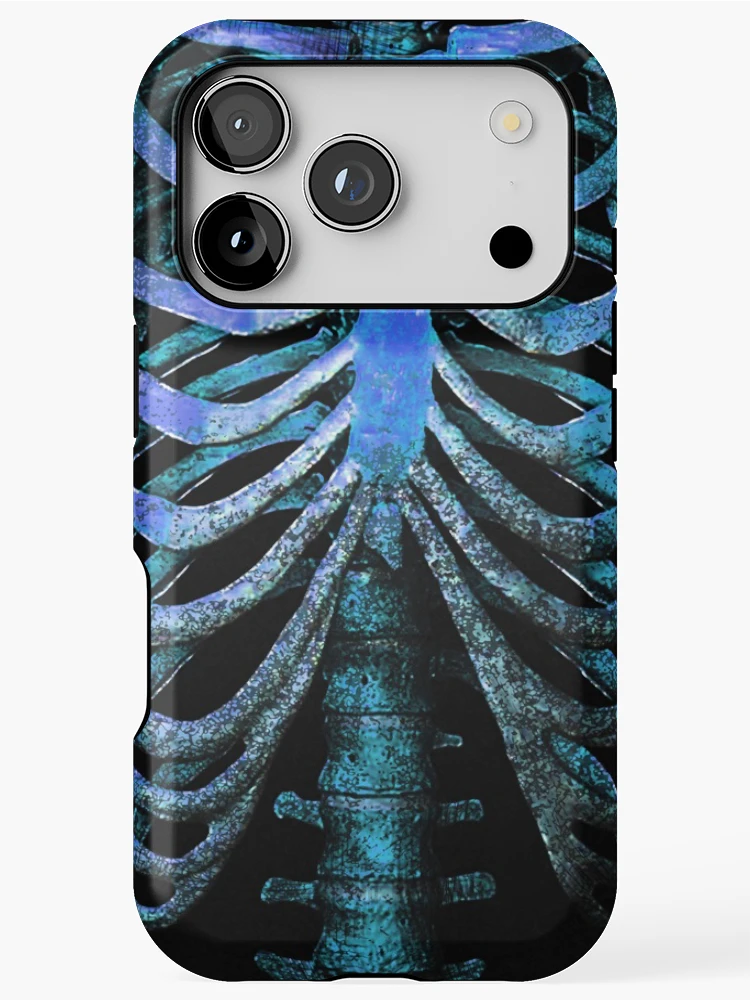 Imagen 1 de 4, Funda de iPhone con la obra CAMISETA AZUL DE RIBCAGE HUMANO DE MISKEL DESIGN CHRISTMAS 2018 GIFT, diseñada y vendida por Travis Scotti.