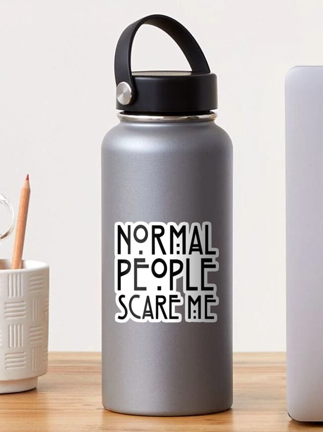 Aperçu 1 sur 3. Sticker avec l'œuvre Êtes-vous normal? créée et vendue par nomoregravity.