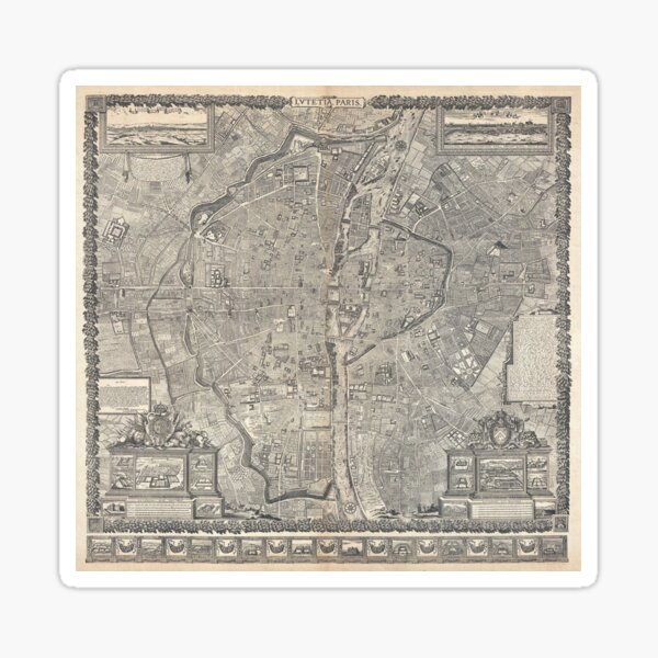 Aperçu de l'œuvre Gomboust Carte de Paris (1652) créée et vendue par ArtHistorical.