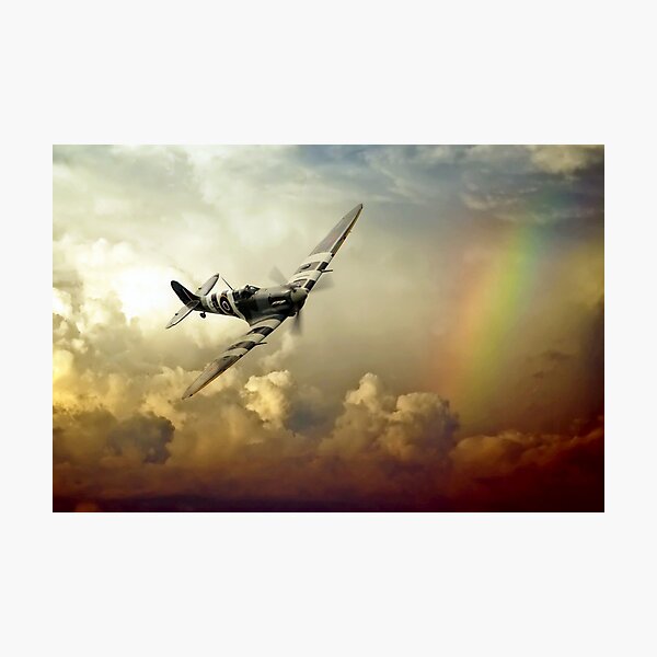 Aperçu de l'œuvre Spitfire en passant par la tempête créée et vendue par Airpower Art.