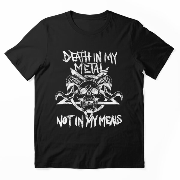 Aperçu de l'œuvre Vegan Metalhead - La mort dans mon métal, pas dans mes repas créée et vendue par RAWWR.